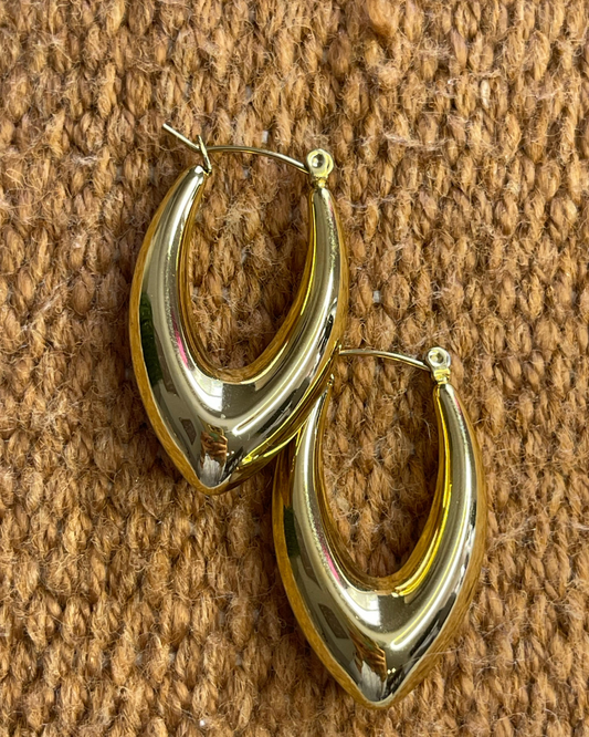 CHUNKY V EARRING GOLD