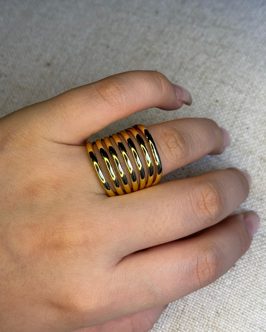 MULTI LINES RING GOLD