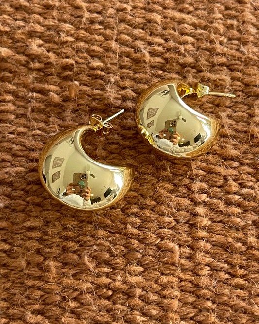 CHUNKY MOON EARRING GOLD