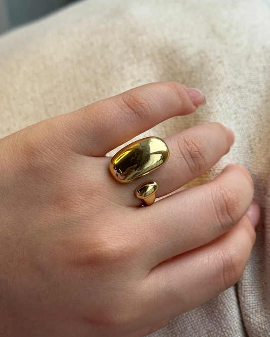 OPEN STONE RING GOLD