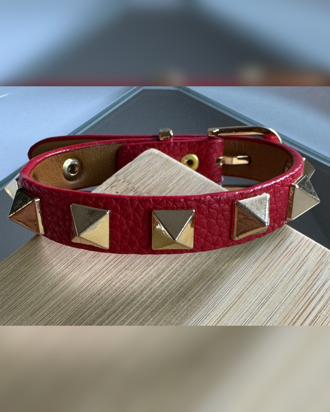 Leather Pyramids Bracelet