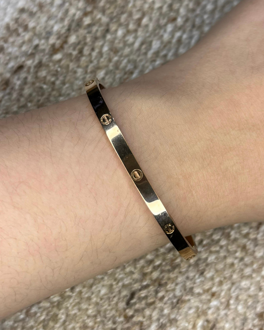 SCREW BANGLE 4MM PLAIN ROSE GOLD