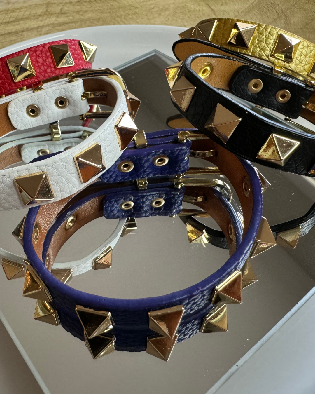 Leather Pyramids Bracelet