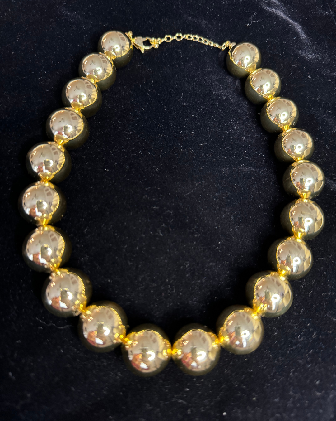 CHUNKY BALLS ADJUSTABLE NECKLACE GOLD 10MM