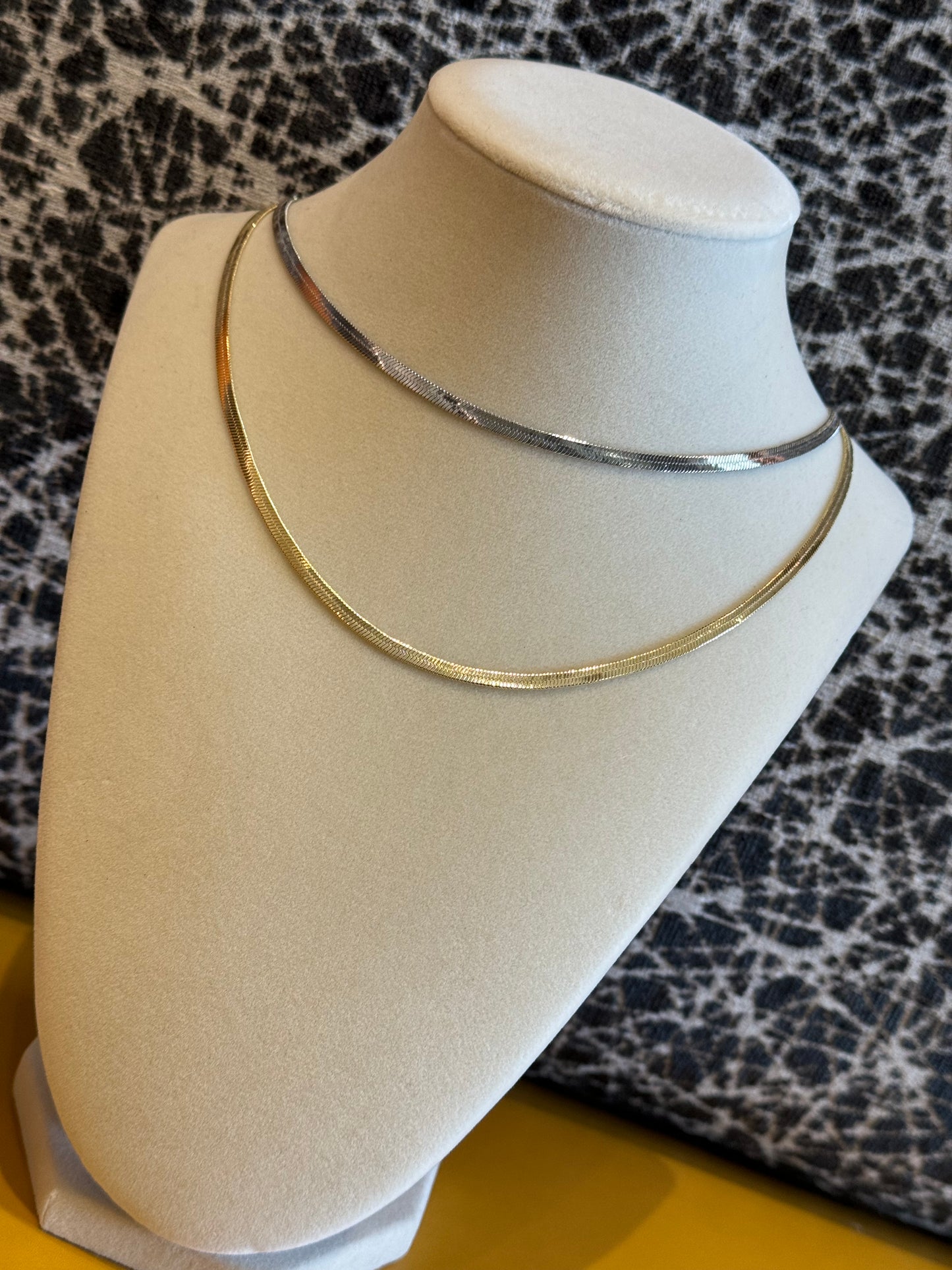 SNAKE CHAIN NECKLACE GOLD AND SILVER