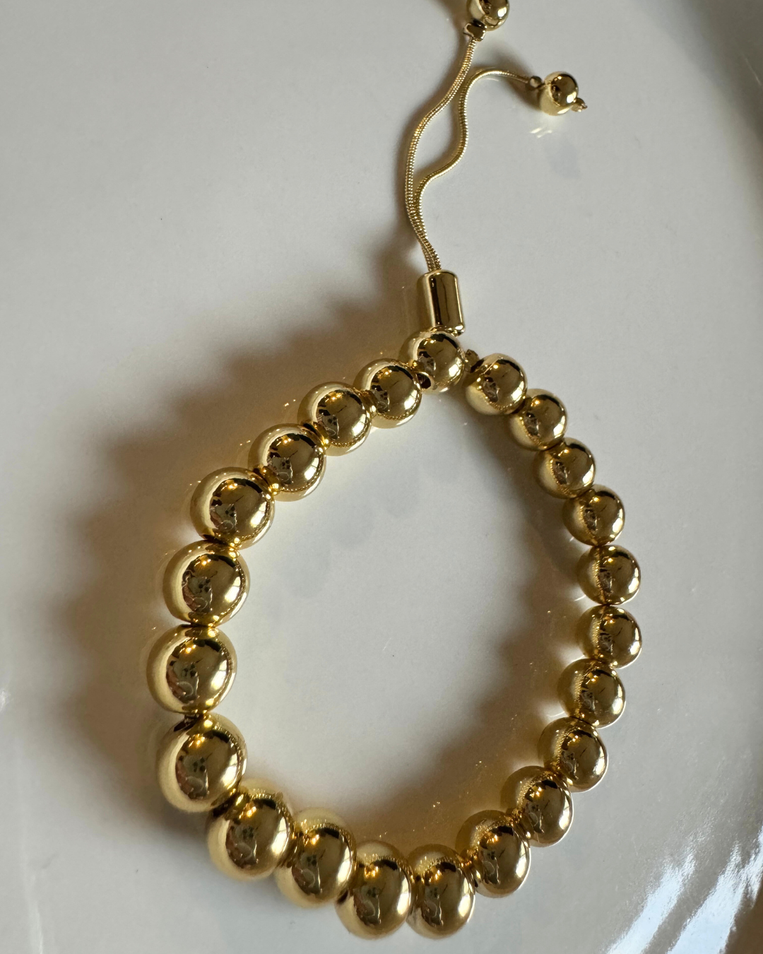 Beads Adjustable Bracelet - Medium / Gold