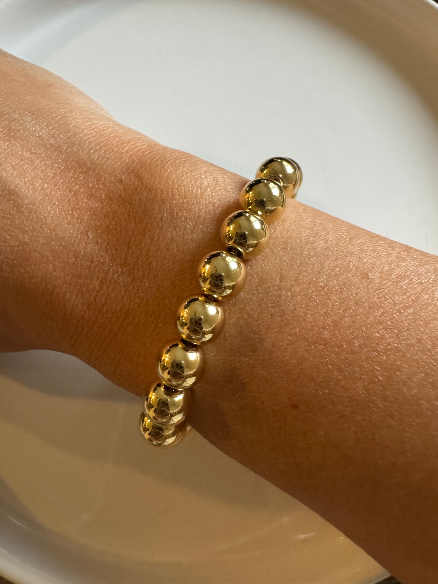 Beads Adjustable Bracelet - Medium / Gold